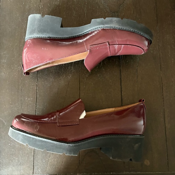 Naturalizer Shoes - Naturalizer Darry Lug Sole Loafers Plum Rouge Patent Leather‎ Size 12 Burgundy